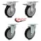 Service Caster Cambro Ultra Pan Carrier Swivel Caster with Brakes Replacement Set - SCC CAM-SCC-TTL20S514-PPUB-BLK-2-S-2 - alternate 2